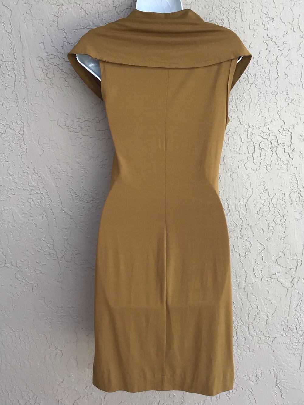 Liviana Conte Cowl Neck Dress in Mustard - Picture 2 of 8
